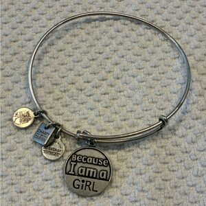 Alex and Ani “Because I am a Girl” Silver Charm Bangle Bracelet